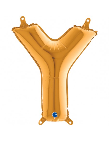 PALLONE MYLAR LETTERA " Y " ORO 35CM - L'Officina delle feste