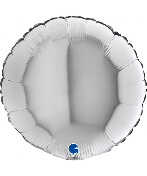 PALLONE MYLAR TONDO 18" SILVER CM. 45 - L'Officina delle feste