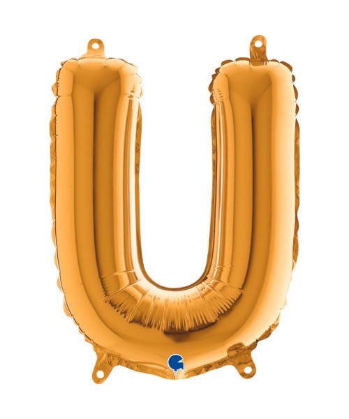 PALLONE MYLAR LETTERA " U " ORO 35CM - L'Officina delle feste