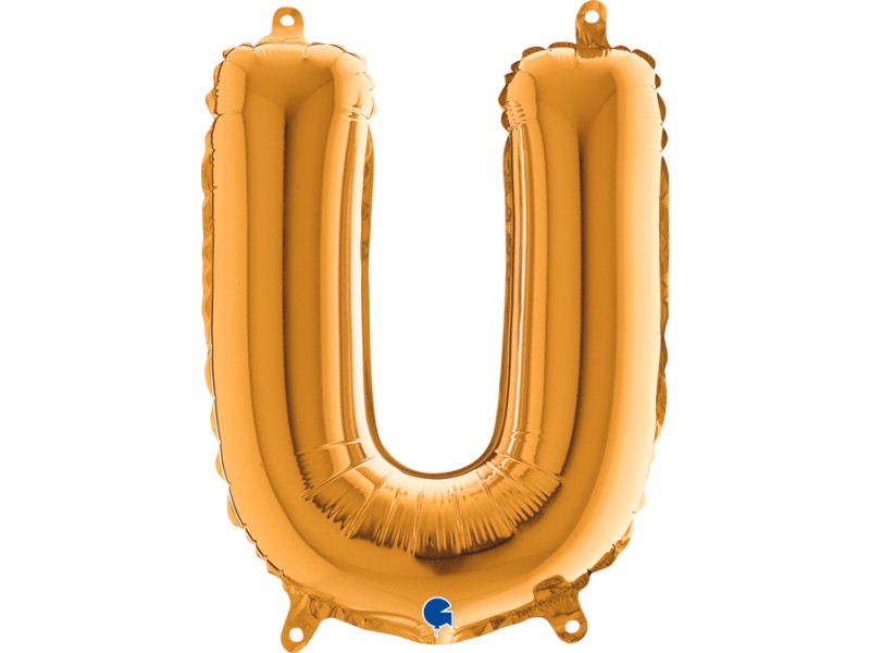 PALLONE MYLAR LETTERA " U " ORO 35CM - L'Officina delle feste