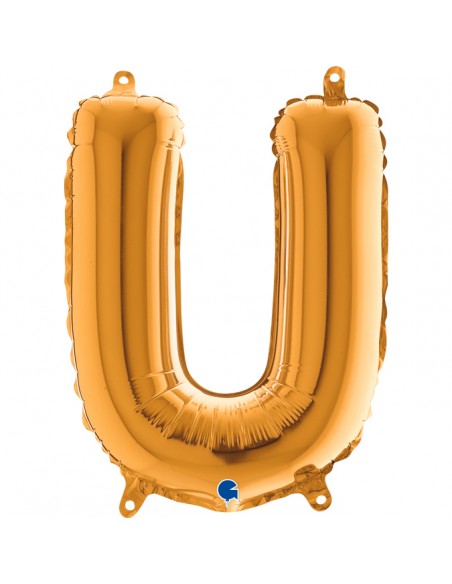 PALLONE MYLAR LETTERA " U " ORO 35CM - L'Officina delle feste