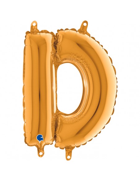PALLONE MYLAR LETTERA " D " ORO CM. 35 - L'Officina delle feste
