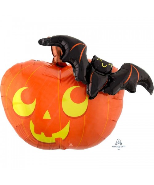 PALLONE MYLAR ZUCCA CON PIPISTELLO 3D 78CM - L'Officina delle