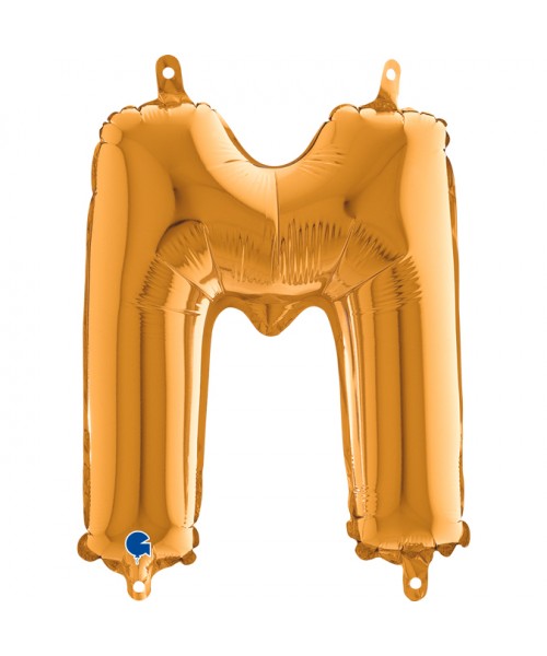 PALLONE MYLAR LETTERA " M " ORO 35CM - L'Officina delle feste