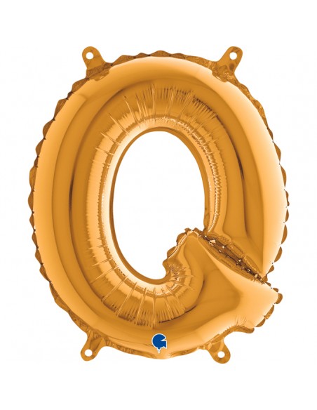 PALLONE MYLAR LETTERA " Q " ORO 35CM - L'Officina delle feste