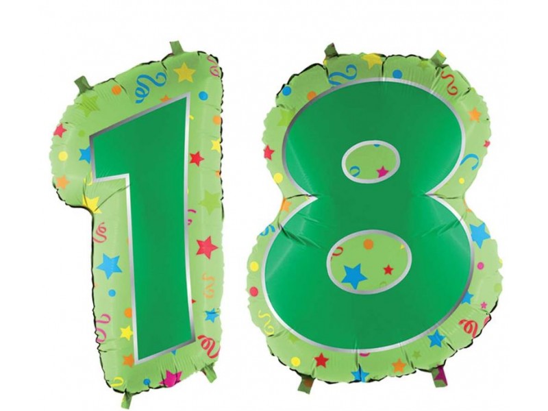 PALLONI MYLAR N. 18 COMPLEANNO CM. 63 CIASCUNO - L'Officina