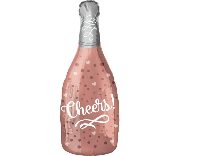 PALLONE MYLAR JUNIOR BOTTIGLIA CHEERS ROSE' 23CM - L'Officina