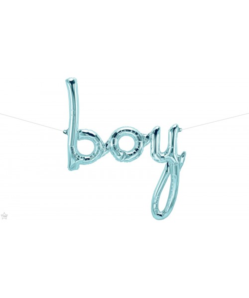 PALLONE SCRITTA "BOY" CELESTE DIM. 61X74CM - L'Officina delle