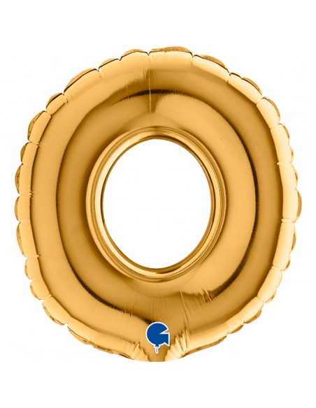 PALLONE NUMERO MYLAR MINI 0 (ZERO) ORO CM.18 - L'Officina delle
