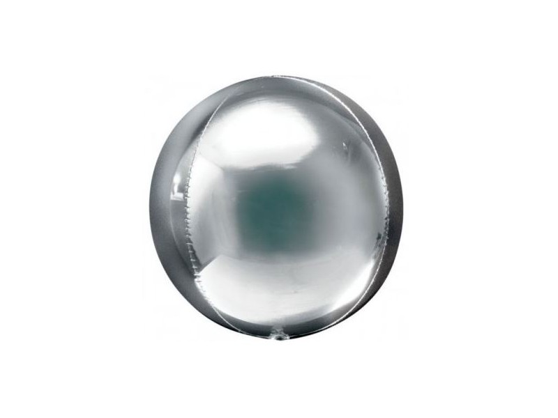 PALLONE MYLAR ORBZ SILVER 38X40CM - L'Officina delle feste