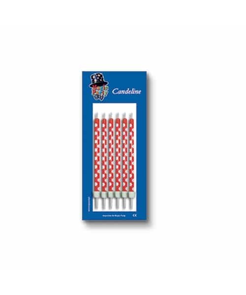 CANDEL. POIS ROSSO 6 PZ H 10 CM