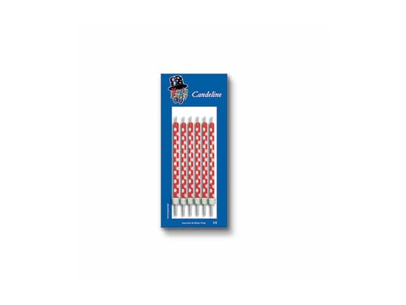 CANDEL. POIS ROSSO 6 PZ H 10 CM