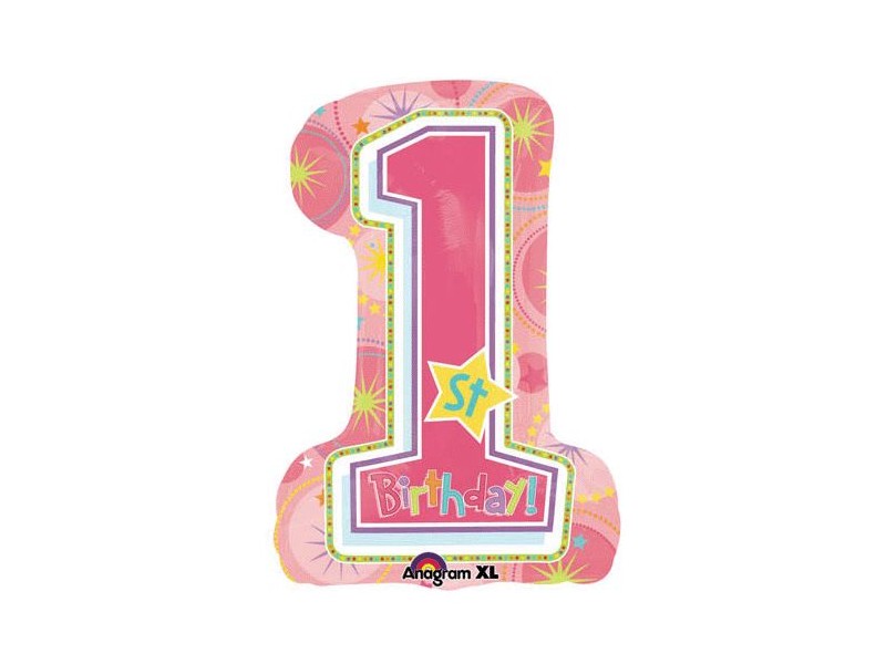 PALLONE MYLAR 1ST BIRTDAY 48X71CM - L'Officina delle feste