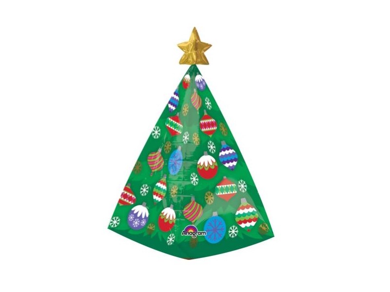 PALLONE MYLAR ALBERO DI NATALE 3D CM. 38X73 - L'Officina delle