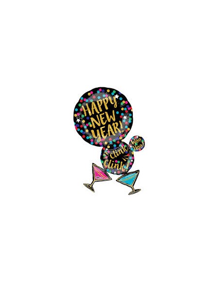 PALLONE MYLAR HAPPY NEW YEAR CIN CIN CM. 60X86 - L'Officina