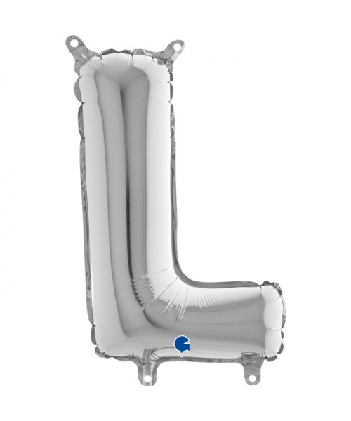 PALLONE MYLAR LETTERA " L " ARGENTO CM.35H - L'Officina delle