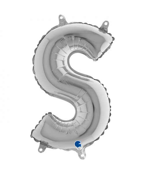 PALLONE MYLAR LETTERA " S " ARGENTO CM. 35 - L'Officina delle