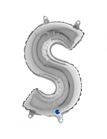 PALLONE MYLAR LETTERA " S " ARGENTO CM. 35 - L'Officina delle