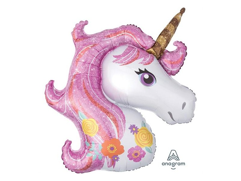 PALLONE MYLAR MAGICAL UNICORN HEAD CM.83 - L'Officina delle