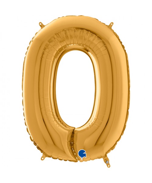 PALLONE MYLAR MEGA NUMERO N. 0 ORO 102CM - L'Officina delle