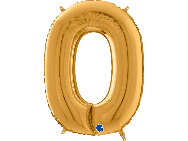 PALLONE MYLAR MEGA NUMERO N. 0 ORO 102CM - L'Officina delle