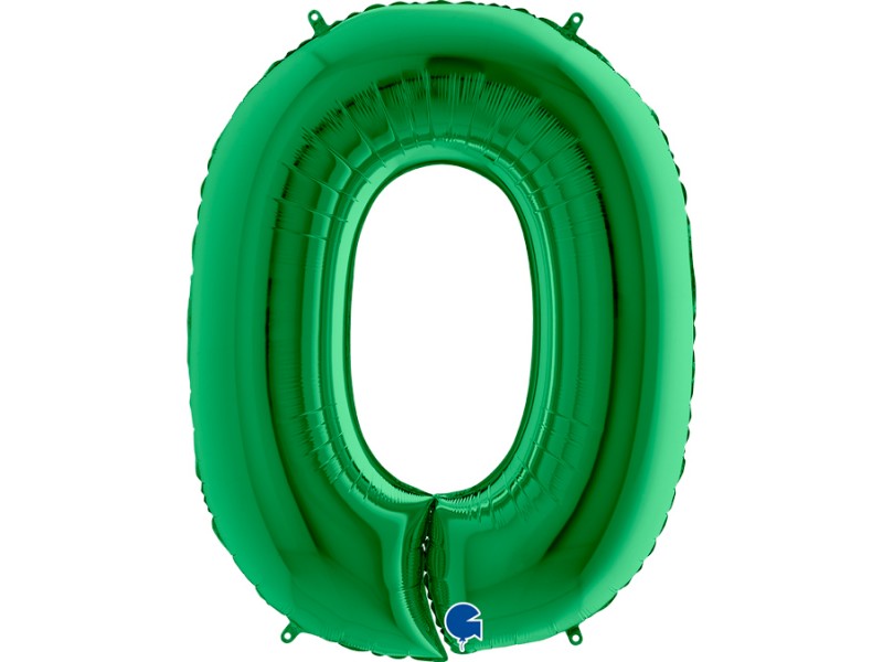 PALLONE MYLAR MEGA NUMERO N. 0 VERDE 102CM - L'Officina delle