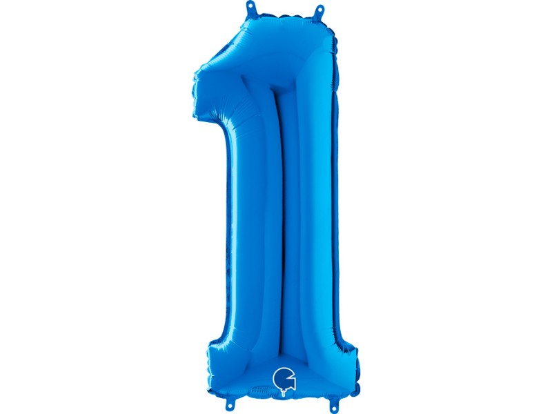 PALLONE MYLAR MEGA NUMERO N. 1 BLU 102CM - L'Officina delle