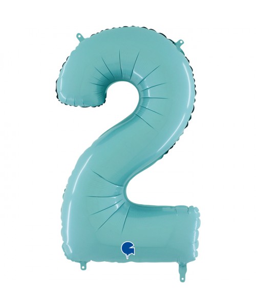 PALLONE MYLAR MEGA N. 2 CELESTE 102CM - L'Officina delle feste