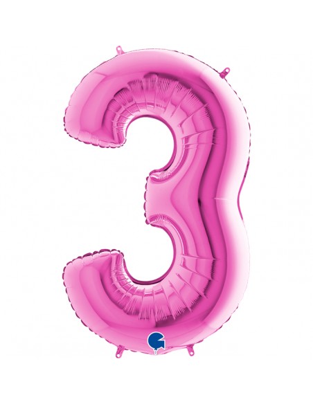 PALLONE MYLAR MEGA N. 3 FUCSIA 102CM - L'Officina delle feste