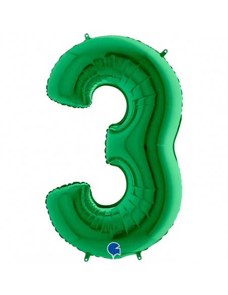 PALLONE MYLAR MEGA NUMERO N. 3 VERDE 102CM - L'Officina delle PALLONE MYLAR MEGA NUMERO N. 3 VERDE 102CM - L'Officina delle