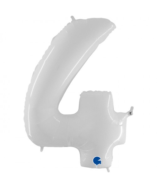 PALLONE MYLAR MEGA N. 4 BIANCO 102CM - L'Officina delle feste