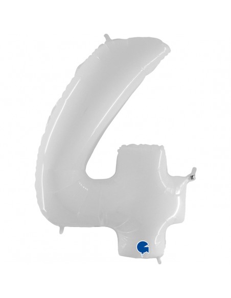 PALLONE MYLAR MEGA N. 4 BIANCO 102CM - L'Officina delle feste