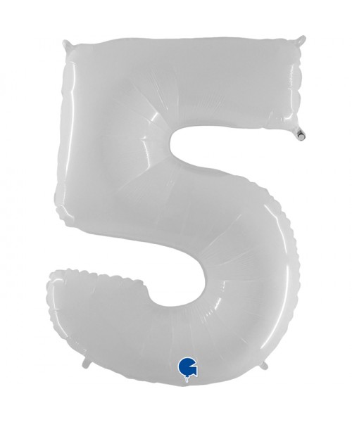 PALLONE MYLAR MEGA N. 5 BIANCO 102CM - L'Officina delle feste