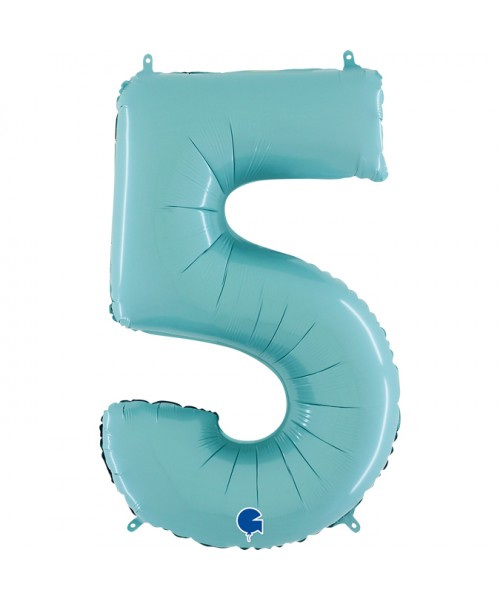 PALLONE MYLAR MEGA N. 5 CELESTE 102CM - L'Officina delle feste