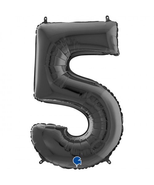 PALLONE MYLAR MEGA N. 5 NERO 102CM - L'Officina delle feste