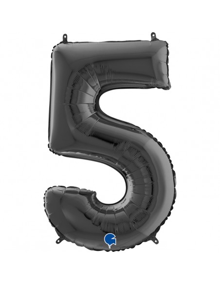 PALLONE MYLAR MEGA N. 5 NERO 102CM - L'Officina delle feste