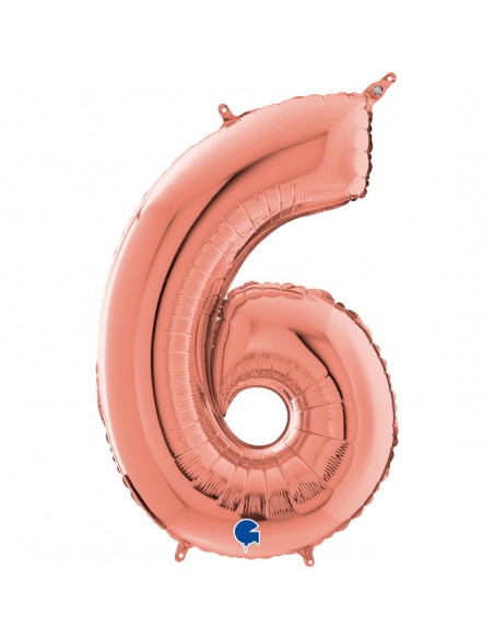 PALLONE MYLAR MEGA N. 6 - 9 ROSA GOLD 102CM - L'Officina delle