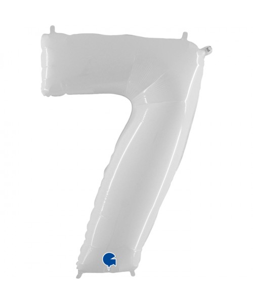 PALLONE MYLAR MEGA N. 7 BIANCO 102CM - L'Officina delle feste