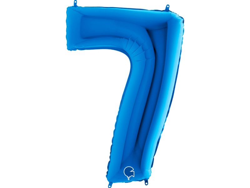 PALLONE MYLAR MEGA NUMERO N. 7 BLU 102CM - L'Officina delle