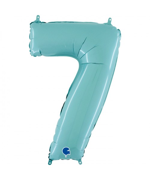PALLONE MYLAR MEGA N. 7 CELESTE 102CM - L'Officina delle feste