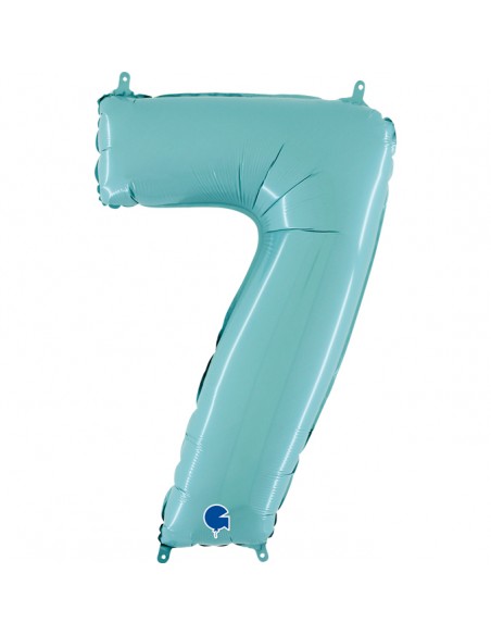 PALLONE MYLAR MEGA N. 7 CELESTE 102CM - L'Officina delle feste