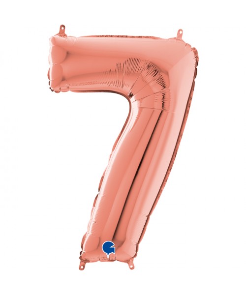 PALLONE MYLAR MEGA N. 7 ROSA GOLD 102CM - L'Officina delle feste