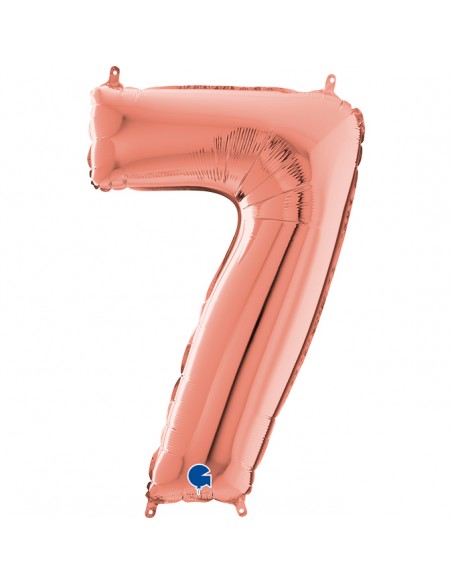 PALLONE MYLAR MEGA N. 7 ROSA GOLD 102CM - L'Officina delle feste