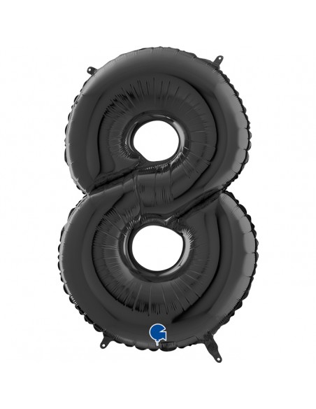 PALLONE MYLAR MEGA N. 8 NERO 102CM - L'Officina delle feste