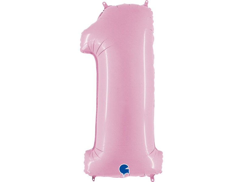 PALLONE MYLAR MEGA NUMERO N. 1 ROSA 102CM - L'Officina delle