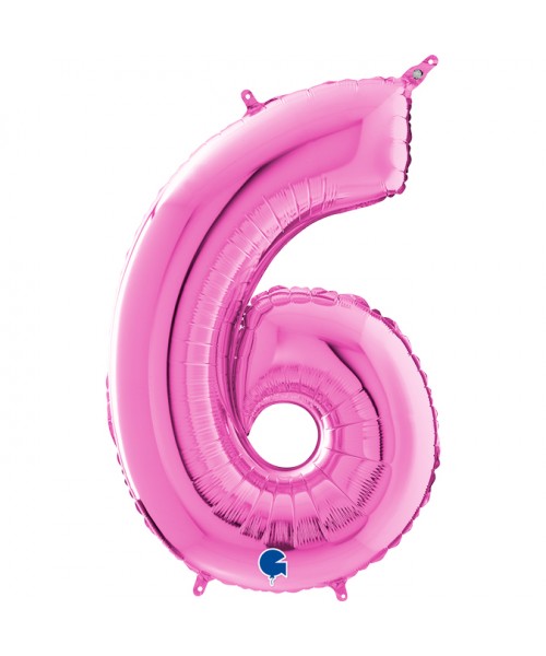 PALLONE MYLAR MEGA N. 6 - 9 FUCSIA 102CM - L'Officina delle