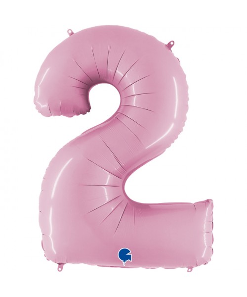 PALLONE MYLAR MEGA NUMERO N. 2 ROSA 102CM - L'Officina delle