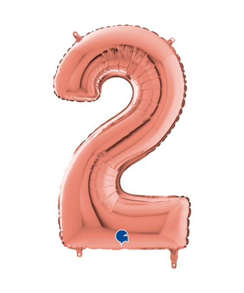 PALLONE MYLAR MEGA N. 2 ROSA GOLD 102CM - L'Officina delle feste