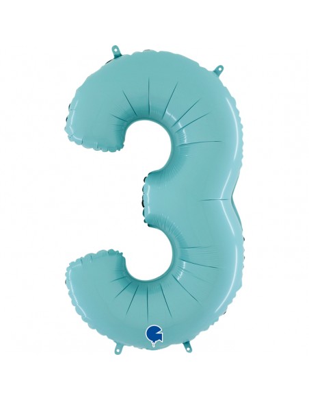 PALLONE MYLAR MEGA NUMERO N. 3 CELESTE 102CM - L'Officina delle PALLONE MYLAR MEGA NUMERO N. 3 CELESTE 102CM - L'Officina delle