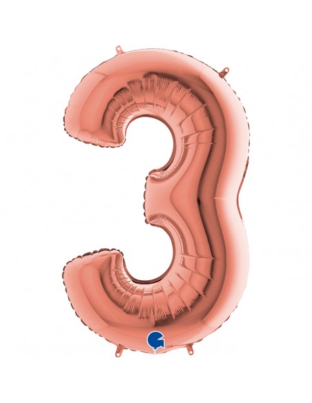 PALLONE MYLAR MEGA N. 3 ROSA GOLD 102CM - L'Officina delle feste